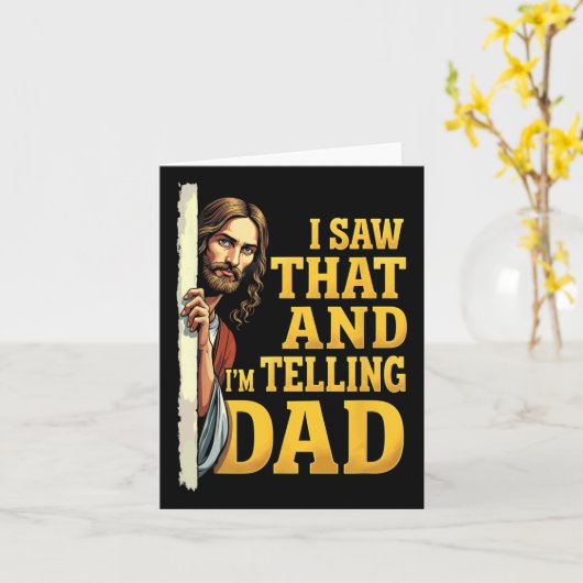 キリスト教のイエス 私が見たんだ お父さんに言うよ 1 カード (黄色い花)