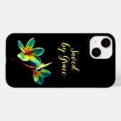キリスト教のイエローテキストの引用 "Saved By Grace" Case-Mate iPhoneケース (裏面 (横))