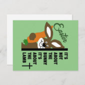 キリスト教のイースターうさぎ ノートカード (正面/裏面)