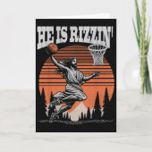キリスト教のイースターおふざけTシャツ He Is Rizzin カード (正面)