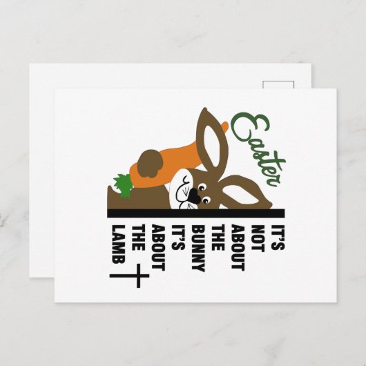 キリスト教のイースターウサギ ポストカード (正面/裏面)