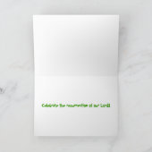 キリスト教のイースターカード~の緑のハッピーイースター シーズンカード (内部)