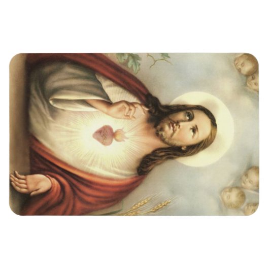 キリスト教のカトリック聖なるハートヴィンテージ宗教 マグネット (横)