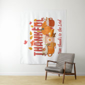 キリスト教のカボチャ 感謝の気持ちでいっぱい ハッピーサンクスギビング タペストリー (インサイチュ)