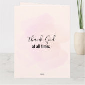 キリスト教のカード:あらゆる状況で神を賛美する カード (裏面)