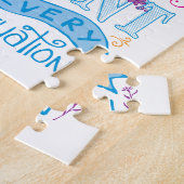 キリスト教のガーリー聖書のかわいい詩の手書きピンク ジグソーパズル (側面)