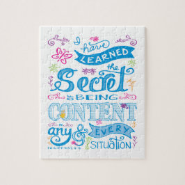 キリスト教のガーリー聖書のかわいい詩の手書きピンク ジグソーパズル