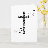 キリスト教のキリスト教のキリスト教の蝶が十字架を渡る カード (黄色い花)