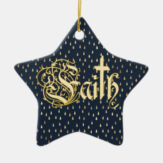 キリスト教のキリスト教十字信仰クリスマス セラミックオーナメント (正面)