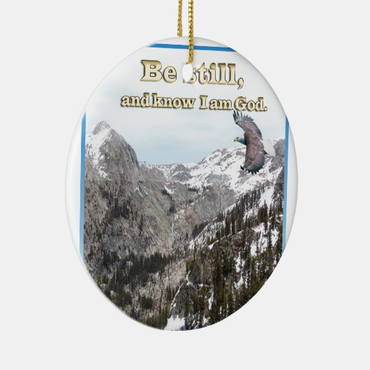 キリスト教のギフトはまだあり、私が神であることを知っています セラミックオーナメント (右)