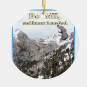 キリスト教のギフトはまだあり、私が神であることを知っています セラミックオーナメント (正面)