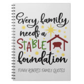 キリスト教のクリスマスおもしろい宗教的引用文 ノートブック (正面)