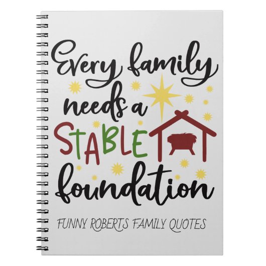 キリスト教のクリスマスおもしろい宗教的引用文 ノートブック (正面)