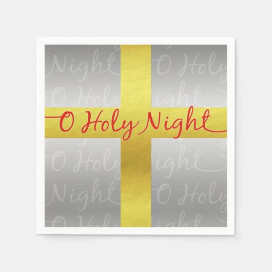 キリスト教のクリスマスかわいらしクロス スタンダードカクテルナプキン (正面)