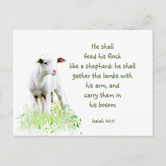 キリスト教のクリスマスに関する聖書の詩 Inspirational Verse ポストカード (正面)