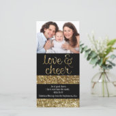 キリスト教のクリスマスのグリッターの効果愛応援 シーズンカード (スタンド正面)