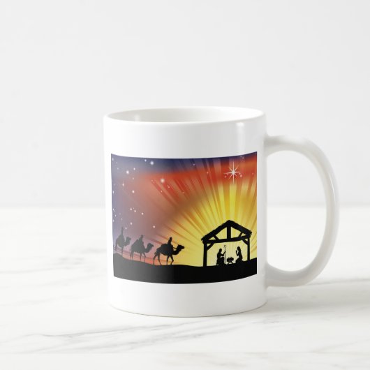 キリスト教のクリスマスの出生場面 コーヒーマグカップ (右)