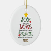 キリスト教のクリスマスの喜び愛および平和オーナメント セラミックオーナメント (右)