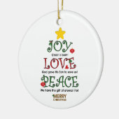 キリスト教のクリスマスの喜び愛および平和オーナメント セラミックオーナメント (左)