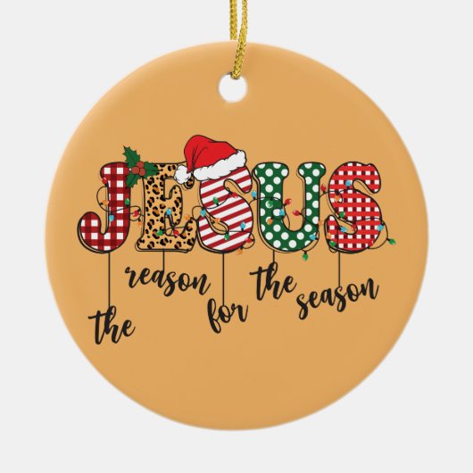 キリスト教のクリスマスの理由 セラミックオーナメント (正面)