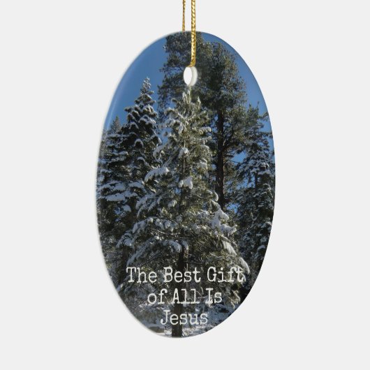 キリスト教のクリスマスの飾り最高の – ギフトはイエスである セラミックオーナメント (右)