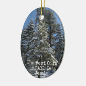 キリスト教のクリスマスの飾り最高の – ギフトはイエスである セラミックオーナメント (左)