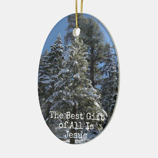 キリスト教のクリスマスの飾り最高の – ギフトはイエスである セラミックオーナメント (左)