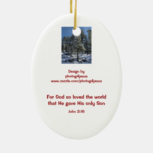 キリスト教のクリスマスの飾り最高の – ギフトはイエスである セラミックオーナメント (裏面)