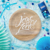 キリスト教のクリスマスイエスは主の宗教的な木製 ペーパープレート (パーティー)