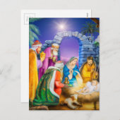 キリスト教のクリスマスカード シーズンポストカード (正面/裏面)