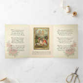 キリスト教のクリスマス  イエス  聖母マリア  聖ヨセフ 三つ折りクリスマスカード (内部)