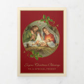 キリスト教のクリスマス  イエス  聖母マリア  聖ヨセフ 三つ折りクリスマスカード (カバー)