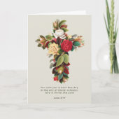 キリスト教のクリスマス・クロスと聖書 シーズンカード (正面)