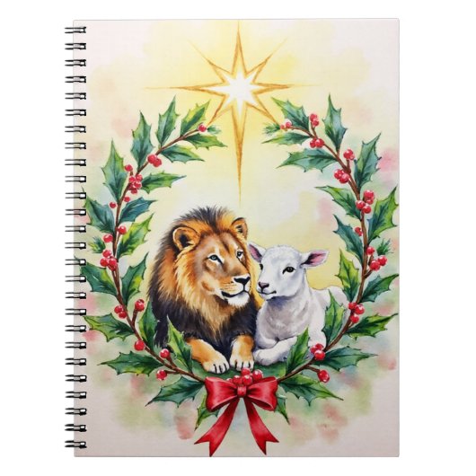 キリスト教のクリスマス ライオンと子羊とスター ノートブック (正面)