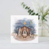 キリスト教のクリスマス+降誕+イエス+洗礼 招待状 (スタンド正面)
