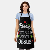 キリスト教のクリスマス – It's All About Jesus エプロン (着用した状態)