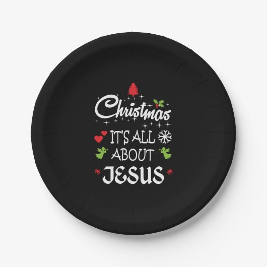 キリスト教のクリスマス – It's All About Jesus ペーパープレート (正面)