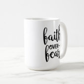 キリスト教のコーヒーマグ、恐怖に対する信仰コーヒーマグ コーヒーマグカップ (正面右)