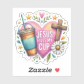 キリスト教のコーヒー愛好家の詩篇をイエス様が満たす シール (シート)
