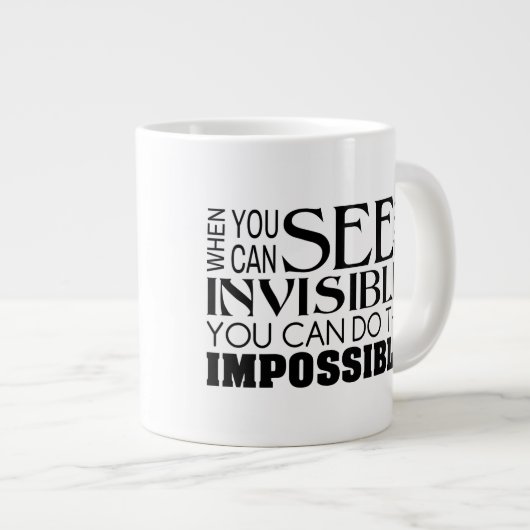 キリスト教のコーヒー・マグ-不可能のして下さい ジャンボコーヒーマグカップ (正面右)