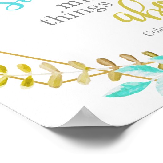 キリスト教のシックな聖書の上の事に心を置きなさい ポスター (角)