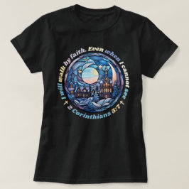 キリスト教のシャツ、私は信仰の聖句によって歩く Tシャツ