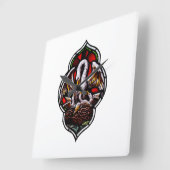 キリスト教のシンボルとしてのペリカン スクエア壁時計 (傾斜)