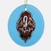 キリスト教のシンボルとしてのペリカン セラミックオーナメント (左)