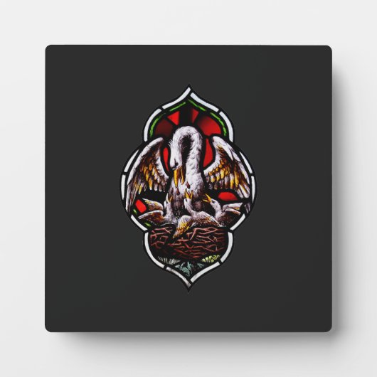 キリスト教のシンボルとしてのペリカン フォトプラーク (正面)