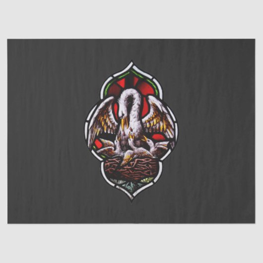 キリスト教のシンボルとしてのペリカン 薄葉紙 (正面)