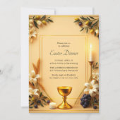 キリスト教のシンボルエレガント宗教的なイースターディナー 招待状 (正面)