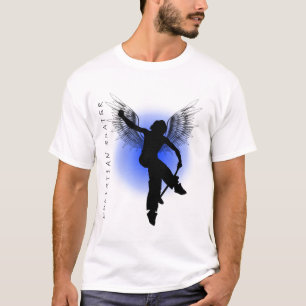 キリスト教のスケート選手の青 Tシャツ