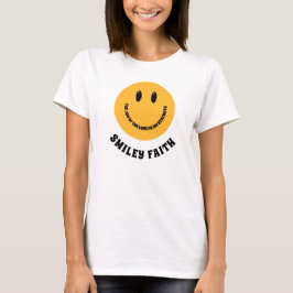 キリスト教のスマイルフェイス 笑顔 信仰 主の喜び Tシャツ