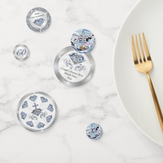 キリスト教のダイヤモンド記念日の装飾の紙吹雪 コンフェッティ (グループ)